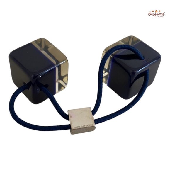 Authentic Louis Vuitton Dark Blue Hair Cube Tie - Picture 8 of 9